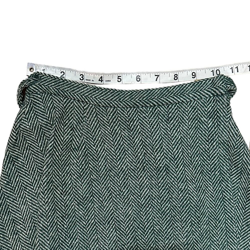 Vintage Union-Made Academia Herringbone Wool Wrap Skirt - Picture 4 of 8